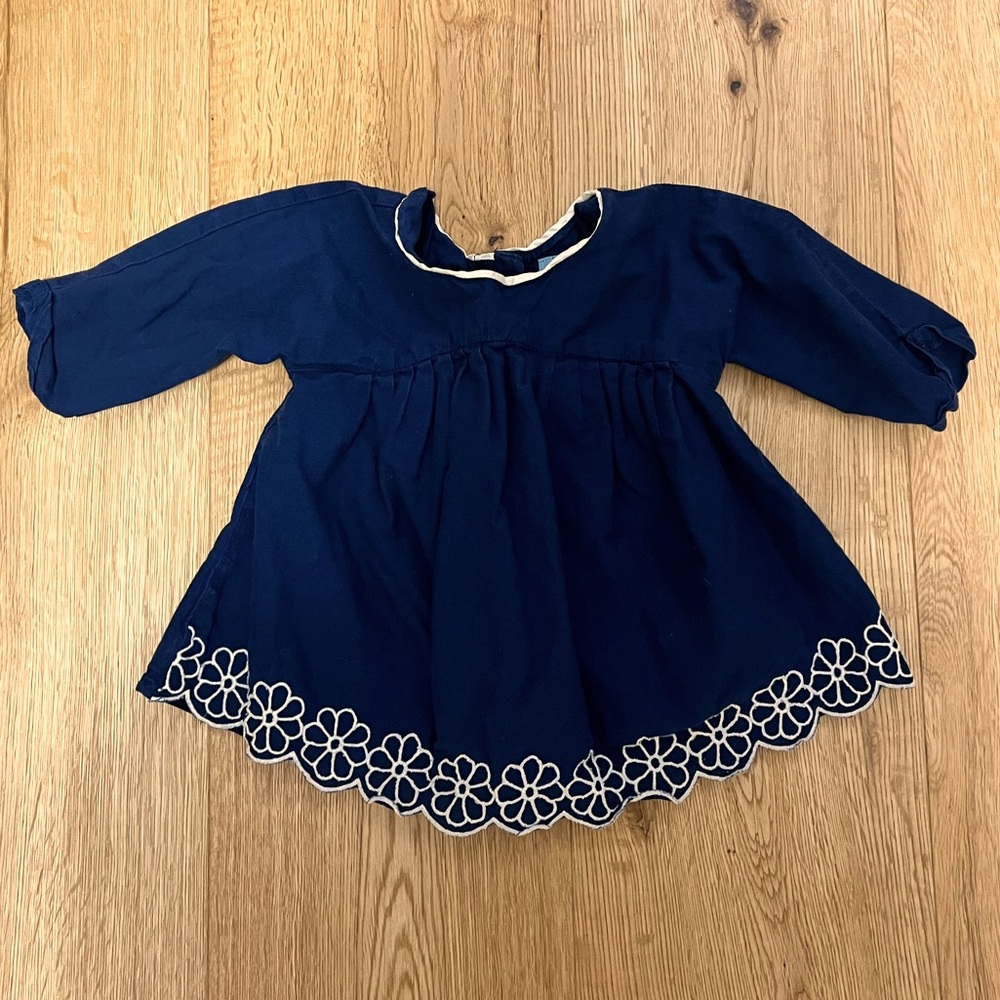 Gap lined navy dress 12-18 months